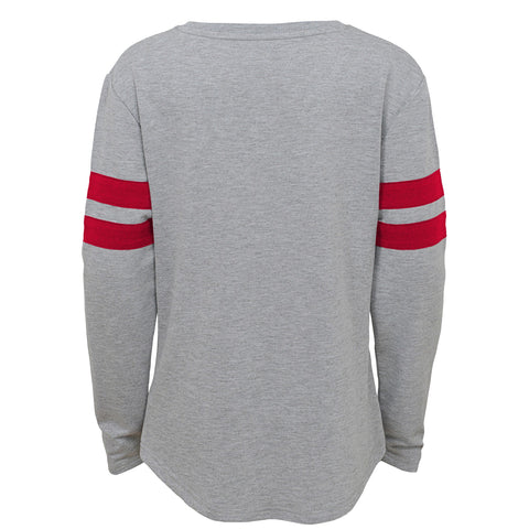Outerstuff Houston Rockets NBA Girls Kids (4-6X) & Youth (7-16) Grey Long Sleeve Dolman Tee