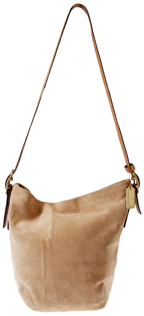 Coach Legacy Suede Shoulder Hobo Purse - Tan