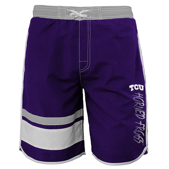 Outerstuff NCAA Youth TCU Horned Frogs Color Block Swim Trunks