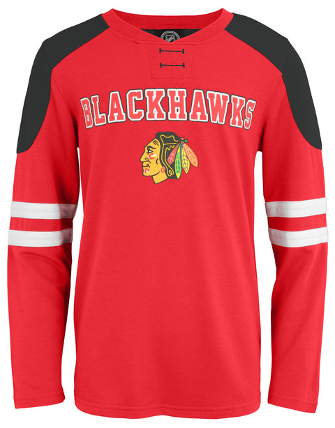 Outerstuff NHL Youth Boys Chicago Blackhawks Team Logo Long Sleeve T-Shirt