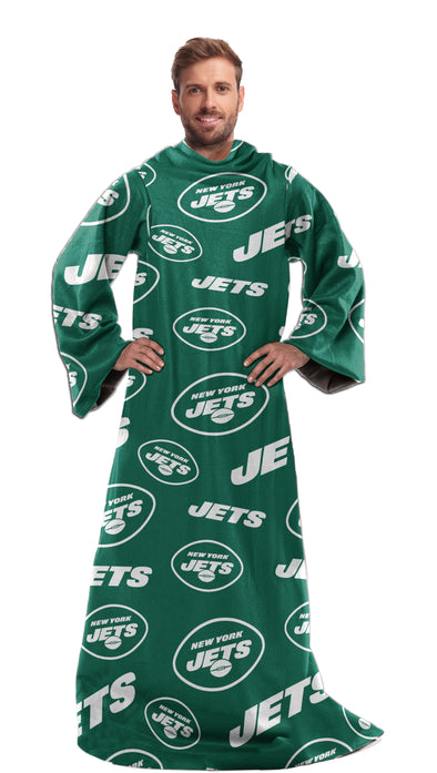 Northwest NFL New York Jets Toss Silk Touch Comfy Throw with Sleeves