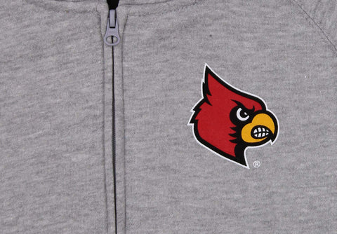 Outerstuff NCAA Women's Fleece Louisville Cardinals Logo Hoodie, Gray