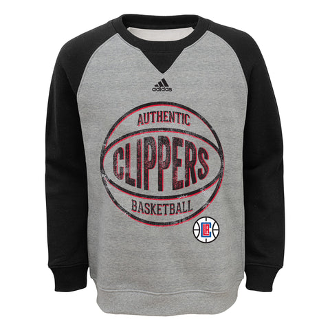 Adidas NBA Kids (4-7) Los Angeles Clippers Varsity Fleece Crew, Gray