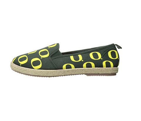 FOCO NCAA Women's Oregon Ducks Espadrille Canvas Slip On Shoe