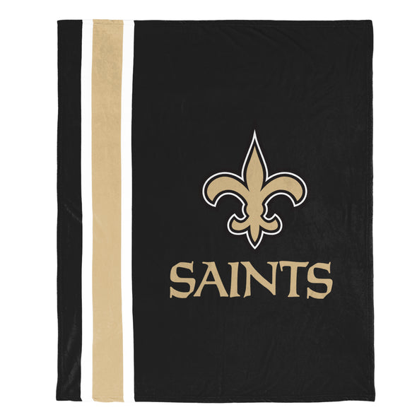 FOCO NFL New Orleans Saints Plush Soft Micro Raschel Throw Blanket, 50 x 60