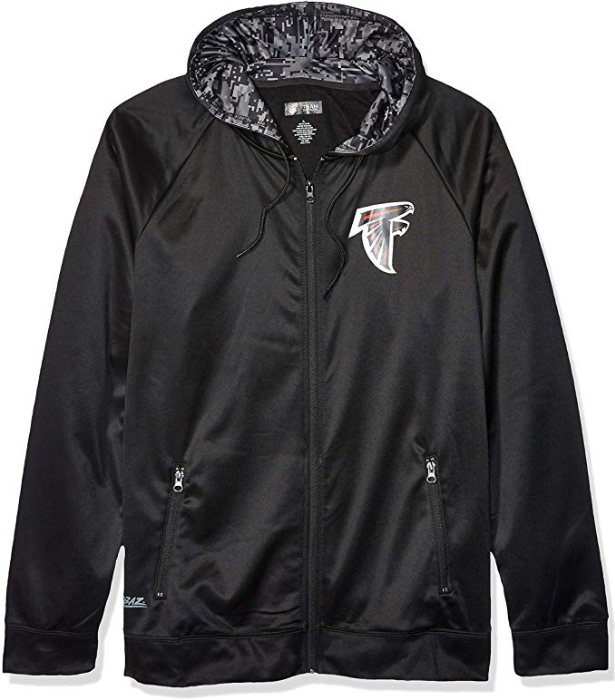 Zubaz NFL Men's Atlanta Falcons Tonal Black Camo Full Zip Hoodie – Fanletic