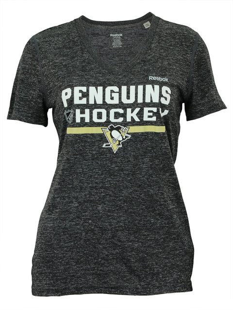 Reebok NHL Women's Pittsburgh Penguins Authentic Freeze V-neck Tee