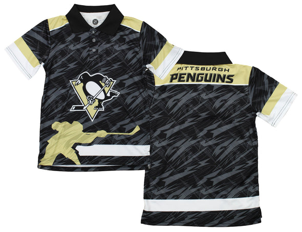 NHL Youth Pittsburgh Penguins Performance Short Sleeve Polo Shirt