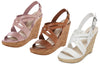 Jessica Simpson Women's Julita Wedge High Heel Strappy Leather Sandal, 3 Colors