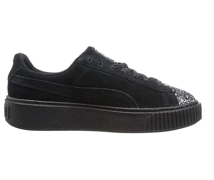 PUMA Women s Suede Crushed Gem Platform Sneakers Black Silver