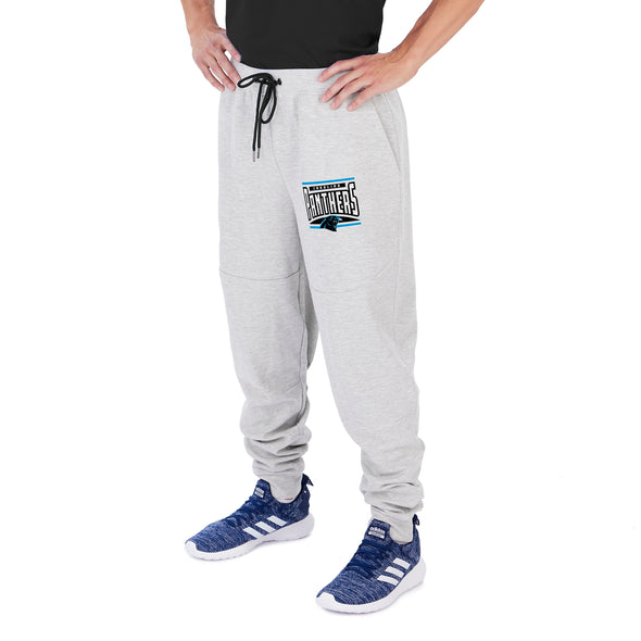 Zubaz Carolina Panthers NFL Men's Heather Grey Speed Jogger Pant