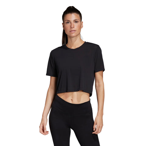 Adidas Women's Standard Cropped Mesh Tee Shirt, Color & Sizing Options