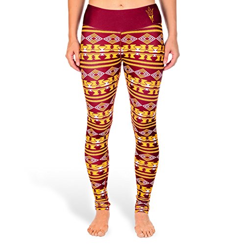NCAA Women's Arizona State Sun Devils Aztec Print Leggings, Red