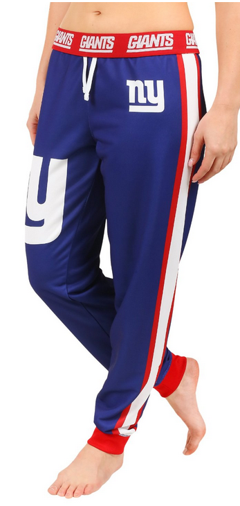 KLEW NFL Women's New York Giants Cuffed Jogger Pants, Blue