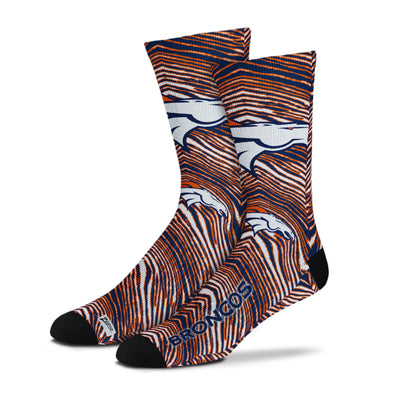 Zubaz By For Bare Feet NFL Adults Unisex Denver Broncos Zubified Dress Socks, Large