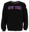 FISLL NBA Men's New York Knicks Moto Sherpa Crew Neck Sweatshirt