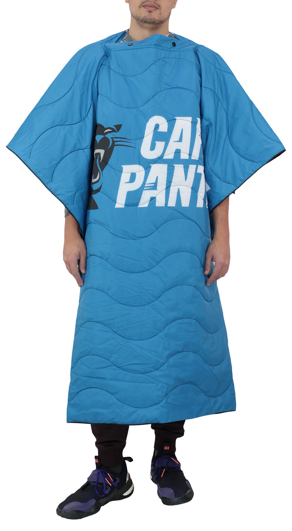 FOCO NFL Carolina Panthers Exclusive Outdoor Wearable Big Logo Blanket, 50" x 60"