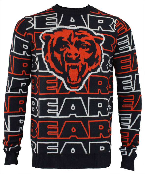Forever Collectibles NFL Men's Chicago Bears Wordmark Repeat Sweater