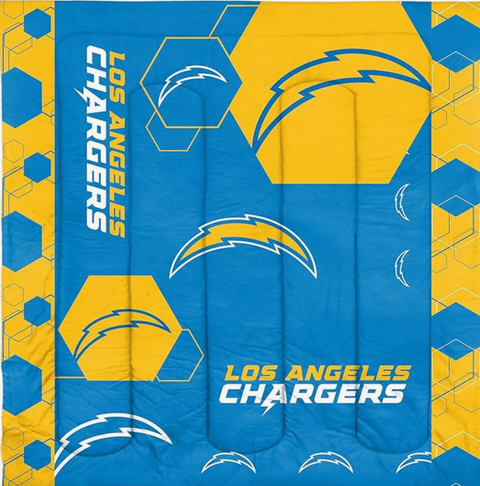 Northwest NFL Los Angeles Chargers Hexagon Comforter & Sham Set, Full/Queen