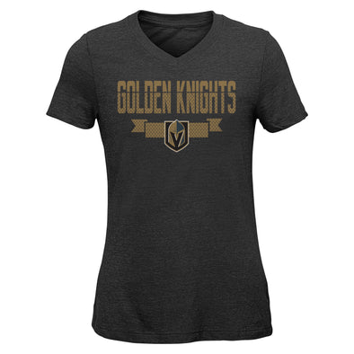 Outerstuff NHL Youth Girls Vegas Golden Knights Winning V-Neck Tri-blend Tee