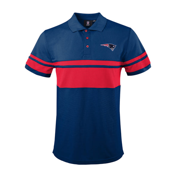 FOCO Men's NFL New England Patriots Stripe Polo Shirt