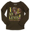 Levi's Kids Girls Long Sleeve I Love My Levi's Shirt - Brown