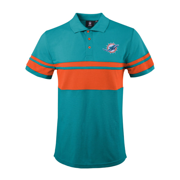 FOCO Men's NFL Miami Dolphins Stripe Polo Shirt