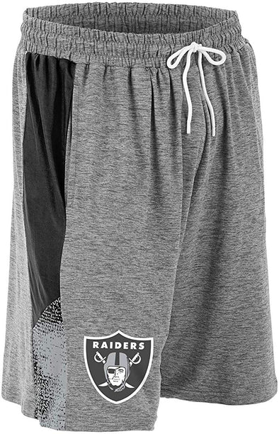 Zubaz NFL Football Mens Oakland Raiders Gray Space Dye Shorts