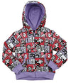 Paul Frank Infant Girls Julius Comic Strip Zip Up Hoodie Sweatshirt, Violet