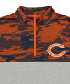 Zubaz Men's NFL Chicago Bears Gray 1/4 Zip Fleece Pullover With Camo Lines