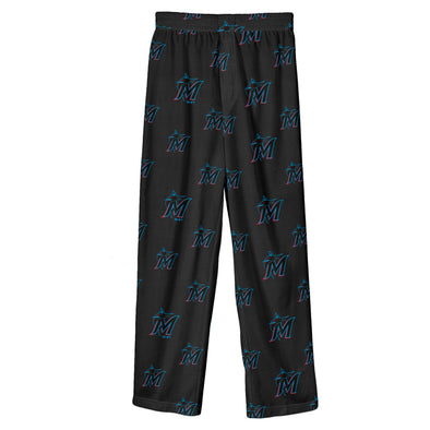 Outerstuff Miami Marlins MLB Boys' Youth (4-20) Team Color Sleepwear Pant, Black