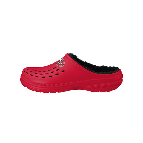 FOCO NFL Men's San Francisco 49ers Sherpa Lined Big Logo Clogs