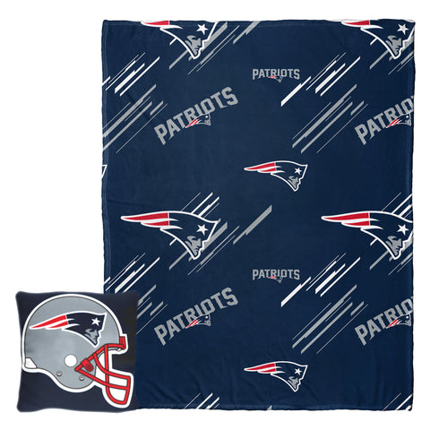 Northwest NFL New England Patriots Slashed Pillow and Throw Blanket Set