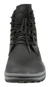 London Fog Men's Saul Leather Lace Up Water Resistant Winter Boots, Black