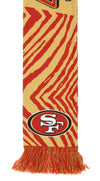 FOCO X Zubaz NFL Collab 3 Pack Glove Scarf & Hat Outdoor Winter Set, San Francisco 49ers