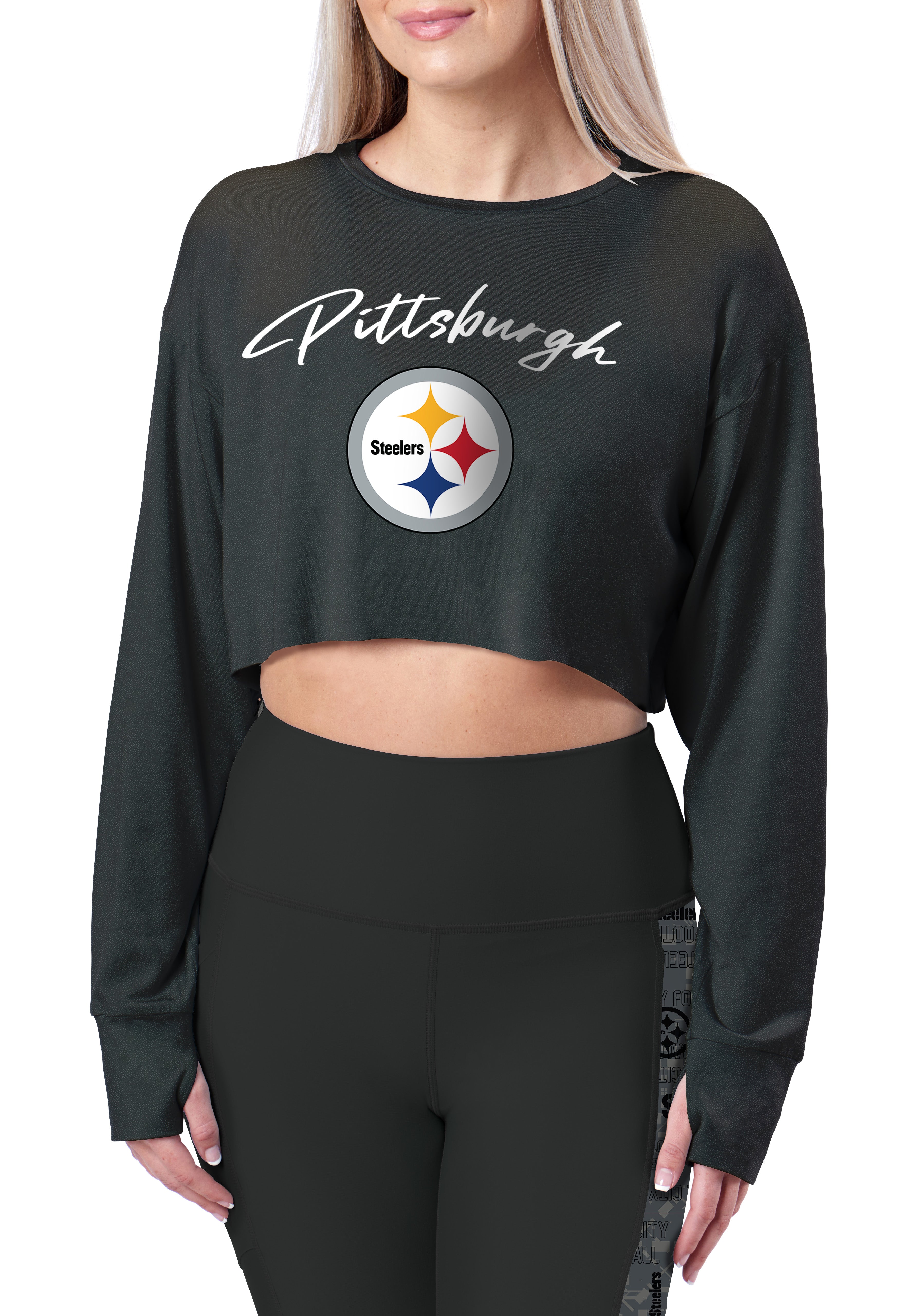 Women's Pittsburgh Steelers Lace up Hoodie - Medium