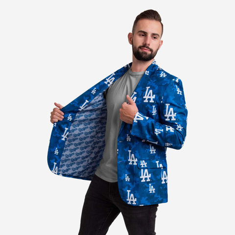 FOCO MLB Men's Los Angeles Dodgers 2019 Repeat Logo Camo Business Jacket