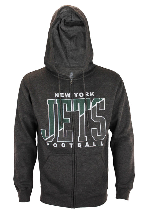 New York Jets NFL Football Mens Split Formation Fleece Hoodie, Gray