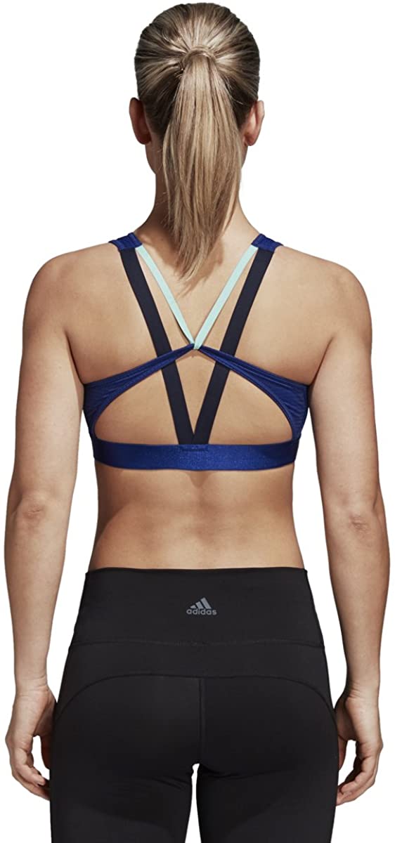 Adidas Women's 2.0 Halter Workout Bra, Blue, Large