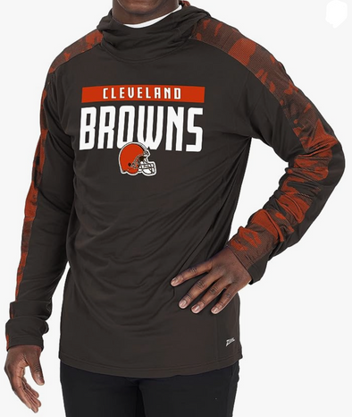 Zubaz NFL Men's Cleveland Browns Lightweight Elevated Hoodie with Camo Accents