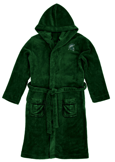 Northwest NCAA Men's Michigan State Spartans Hooded Silk Touch Robe, 26" x 47"