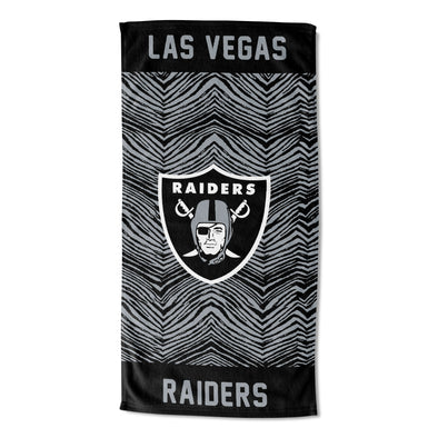 Northwest Las Vegas Raiders NFL Classic Zebra Print Beach Towel, 30x60