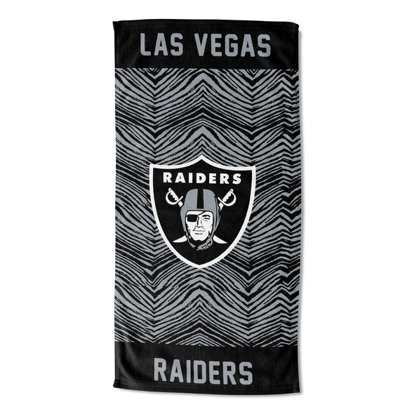 Northwest Las Vegas Raiders NFL Classic Zebra Print Beach Towel, 30x60