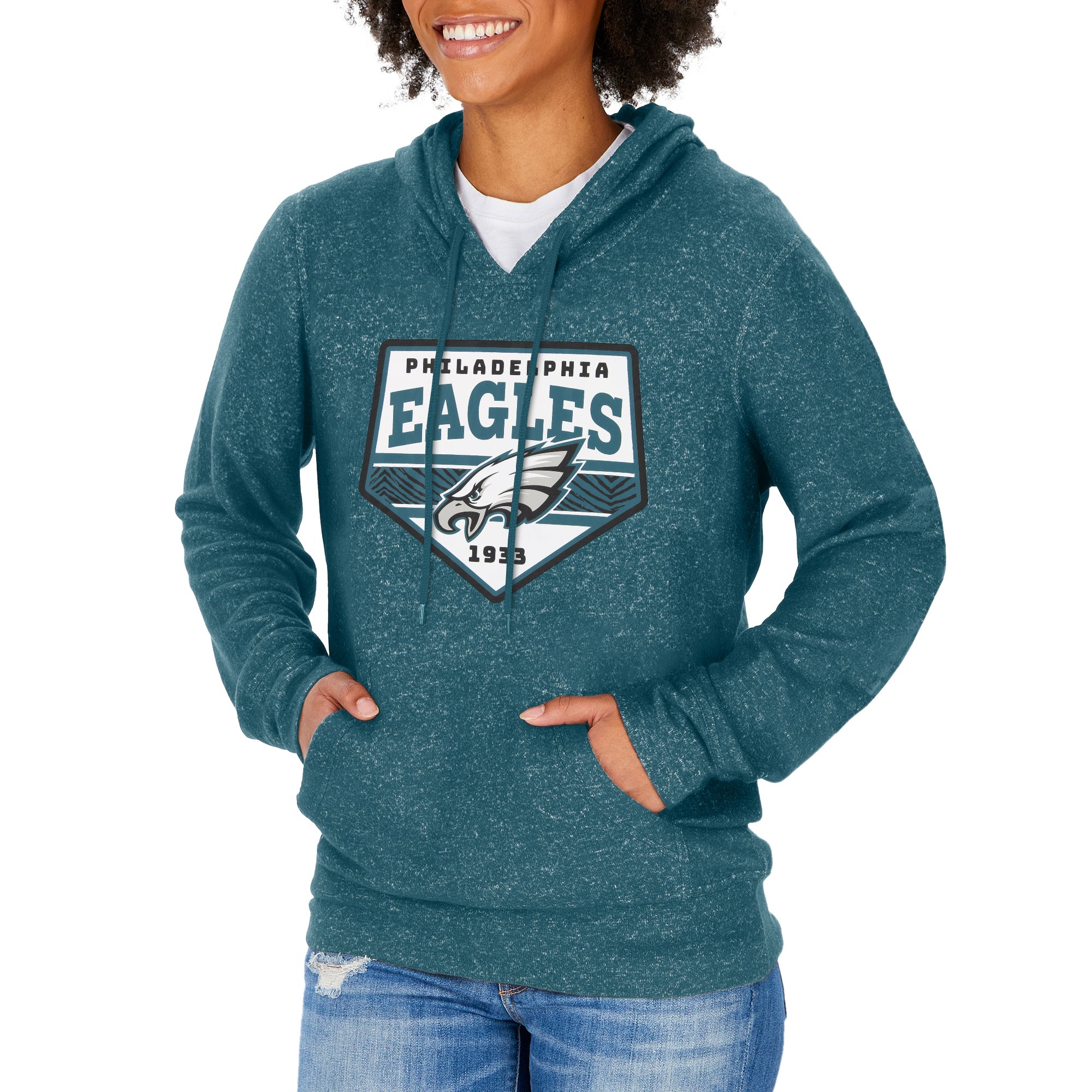 Zubaz NFL Women's Team Color Soft Hoodie with Pentagon Graphics