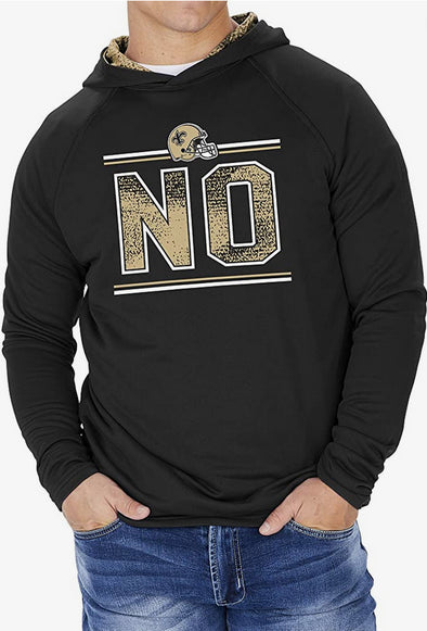 Zubaz New Orleans Saints NFL Men's Lightweight Hoodie With Static Hood Liner