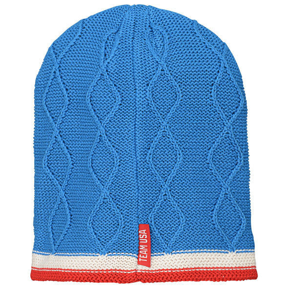 Outerstuff Team USA Olympics Adult Unisex Knit Slouch Cap, Blue