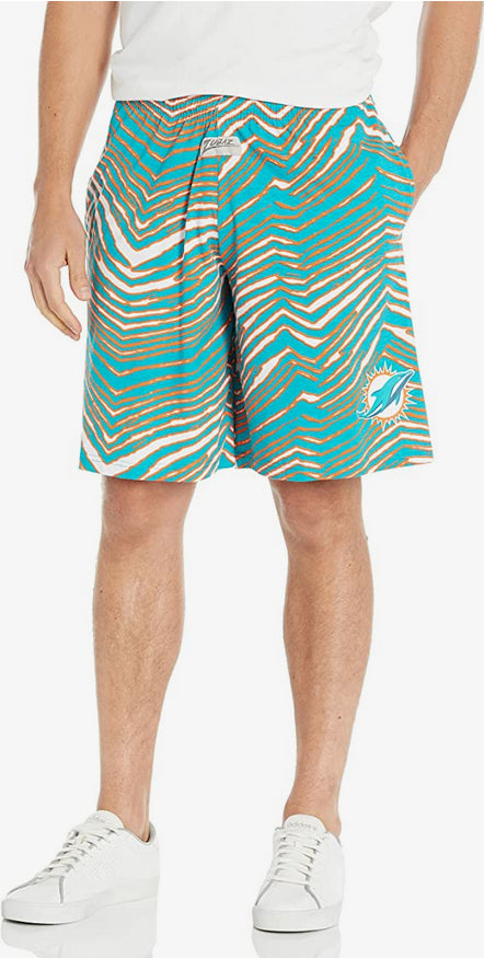 Men's Zubaz Orange/Aqua Miami Dolphins Zebra Pants