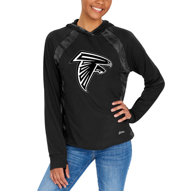 Zubaz NFL Women's Atlanta Falcons Elevated Hoodie with Black Viper Print