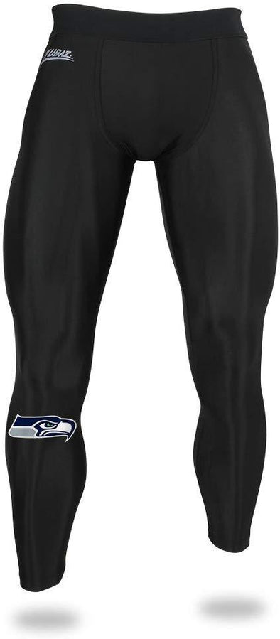 Zubaz NFL Men's Seattle Seahawks Active  Compression Black Leggings