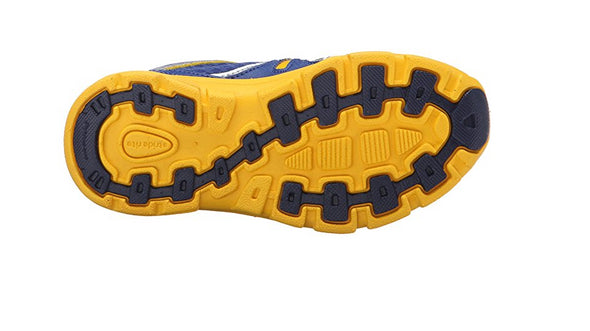 Stride Rite Little Kids Racer Light-up Bolt Running Shoe, Navy/Yellow